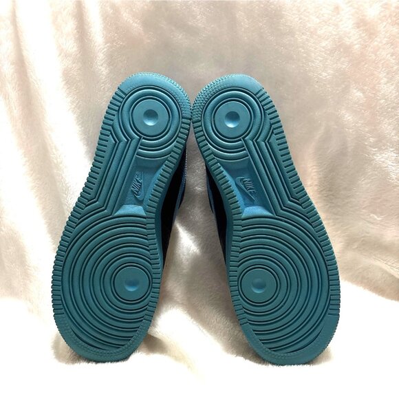 Nike Air Force 1 Low Black & Blue Sneakers Size 7.5 Mens - Picture 5 of 6